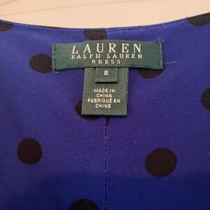Lauren Ralph Lauren Royal Blue Dress with Black Polka Dots